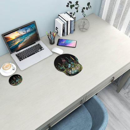 Ergonomic Mouse Pad with Wrist Support Rest,Large Mousepad Gel Wrist Rest, with Coaster Non-Slip & Pain Relief for Computer, Desk, Home&Office-Beach - Colors B