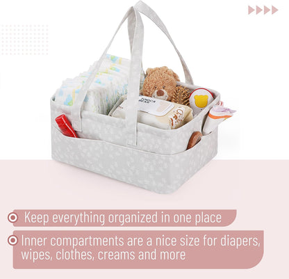 Baby Diaper Caddy Organizer, Gray, Medium