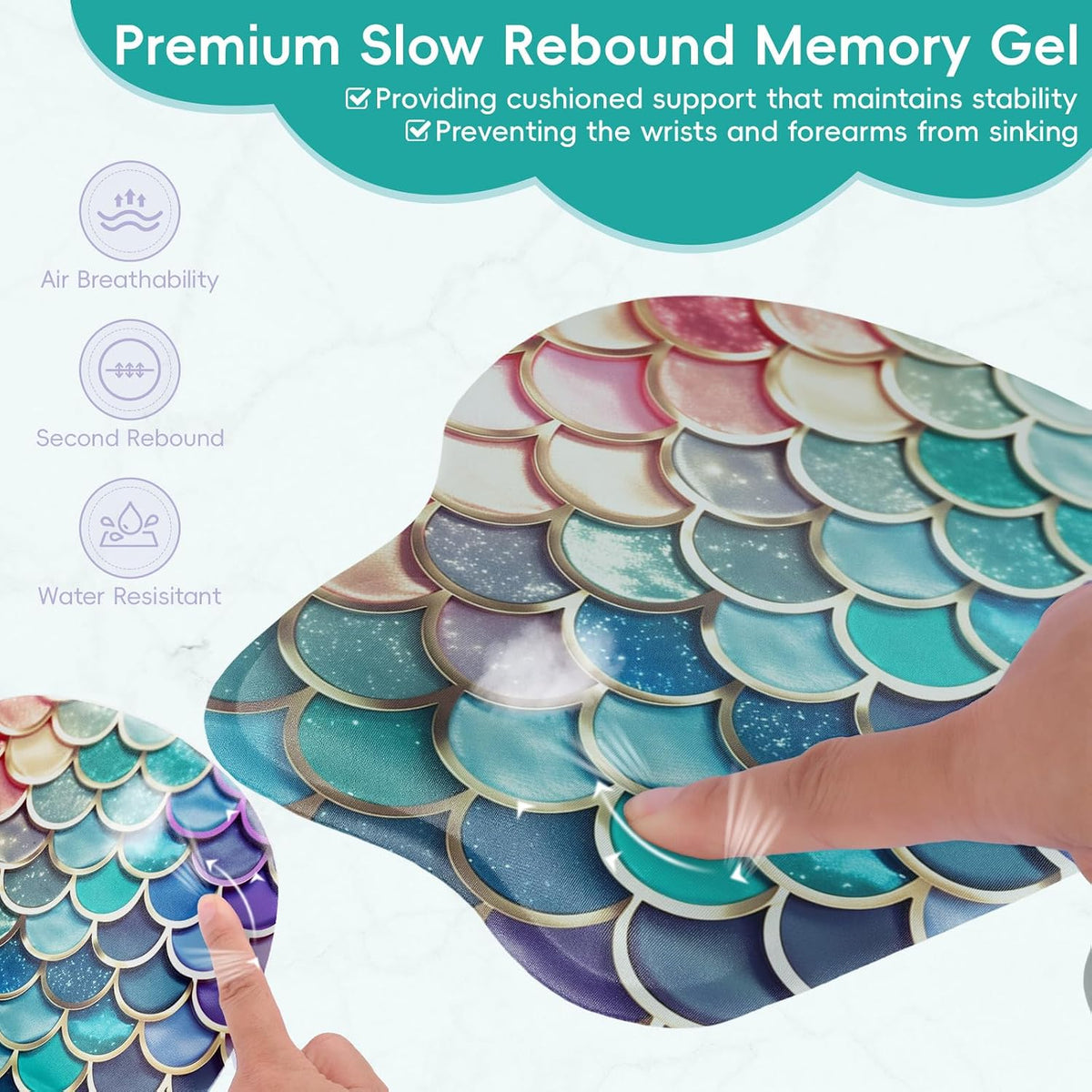 Wrist Support Mouse Pad Anti Slip Rubber Wrist Rest Mousepad 9in X 8in Small Desktop Notebook Mouse Mat for Working and Gaming (M-Pink Floral)