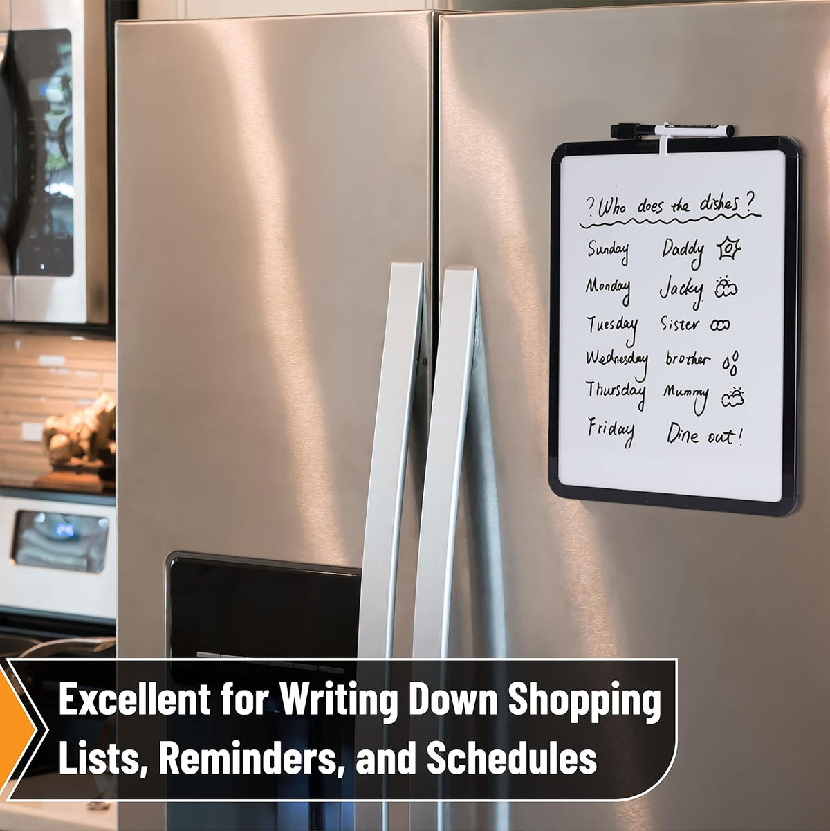 Dry Erase Board, 14” x 11”, White Frame