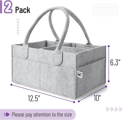 Baby Diaper Caddy Organizer, Gray, Medium