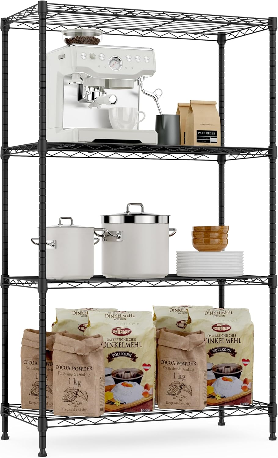 M MZG 450 lbs Steel Storage Shelving 3-Tier Utility Shelving Unit Steel Organizer Wire Rack for Home,Kitchen,Office (11.8" D x 17.7" W x 26.3" H) - Colors A
