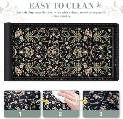Desk Mat,Mouse Pad for Office Desk,35.4x15.7in,Pink Flowers