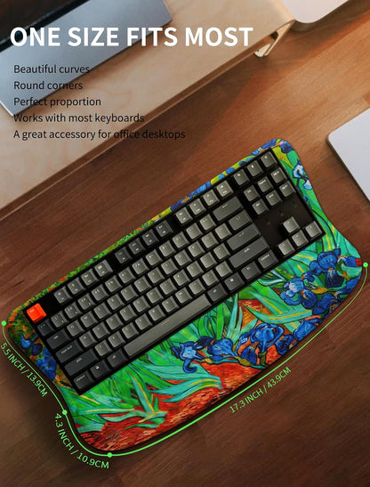 Ergonomic Wave Wrist Rest with Keyboard Stand, Cushioned Palm Rest, Comfortable Integrated Memory Foam for Natural Typing and Relieve Wrist Pain, Dark Night Black
