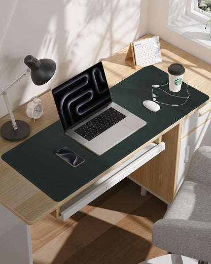 AFIING Large Desk Mat 55" x 24" - PU Leather Desk Pad Protector, Waterproof Non-Slip Extended Mouse Pad for Office Desk, Keyboard, Laptop and Home Workspace (Black)