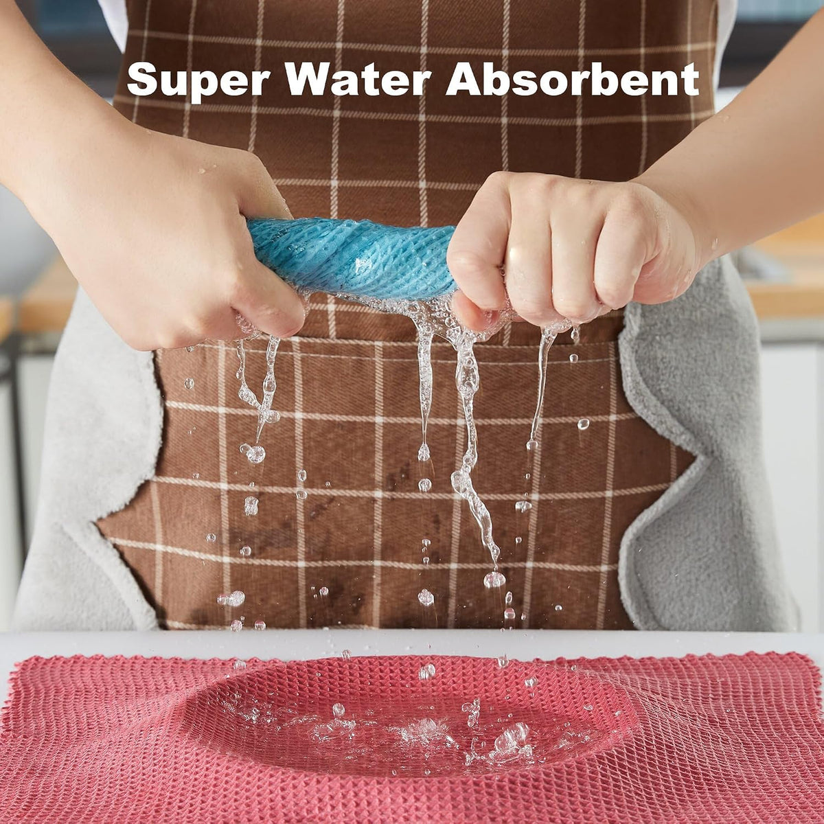 18 Pack Microfiber Cleaning Cloth, Kitchen Towels for Dish Drying Washing, Absorbent Streak Free Lint Free Rags for Cleaning, Reusable and Washable Towels - 10" x 10"