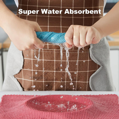 18 Pack Microfiber Cleaning Cloth, Kitchen Towels for Dish Drying Washing, Absorbent Streak Free Lint Free Rags for Cleaning, Reusable and Washable Towels - 10" x 10"