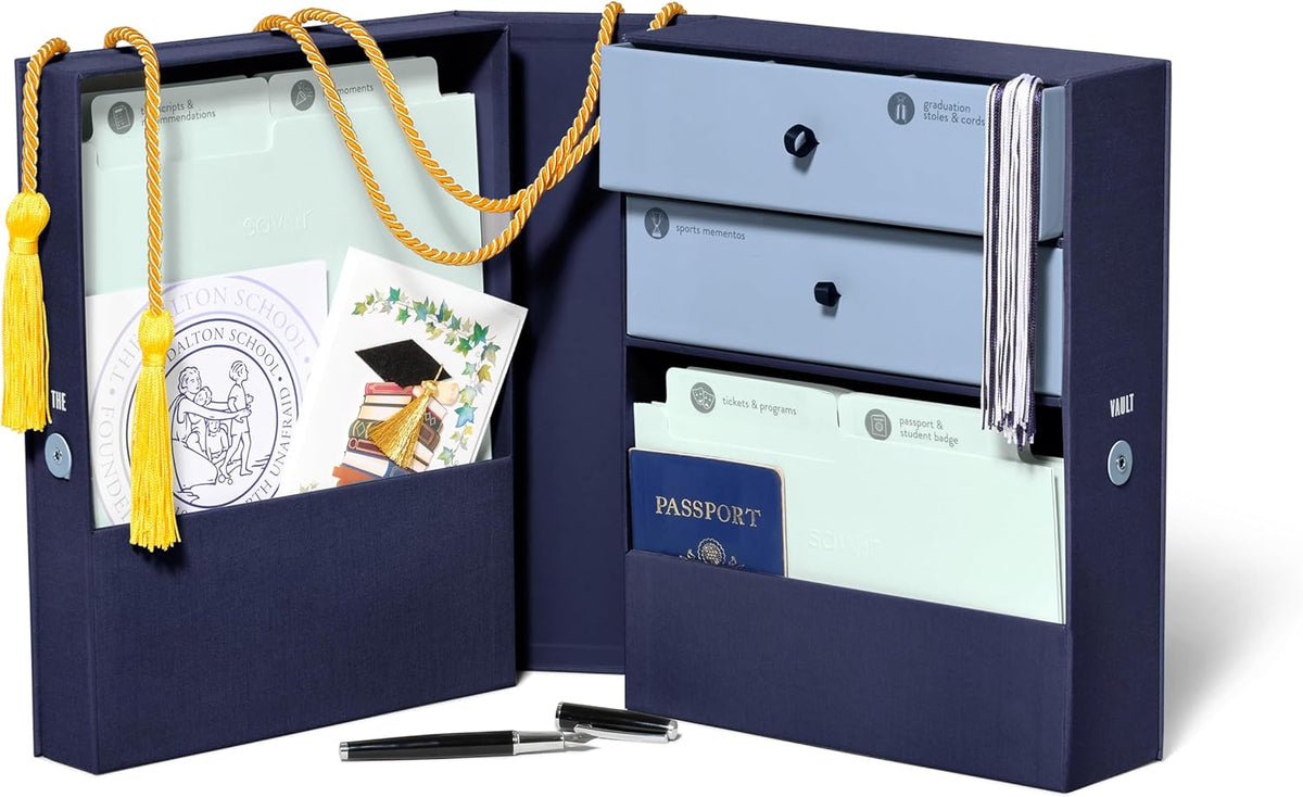 Savor | All-in-One Desk Organizer | Blue – Keep Desk, Office, and Home Organized All-in-One Storage System for Important Files, Documents, Stationery, and Office Supplies