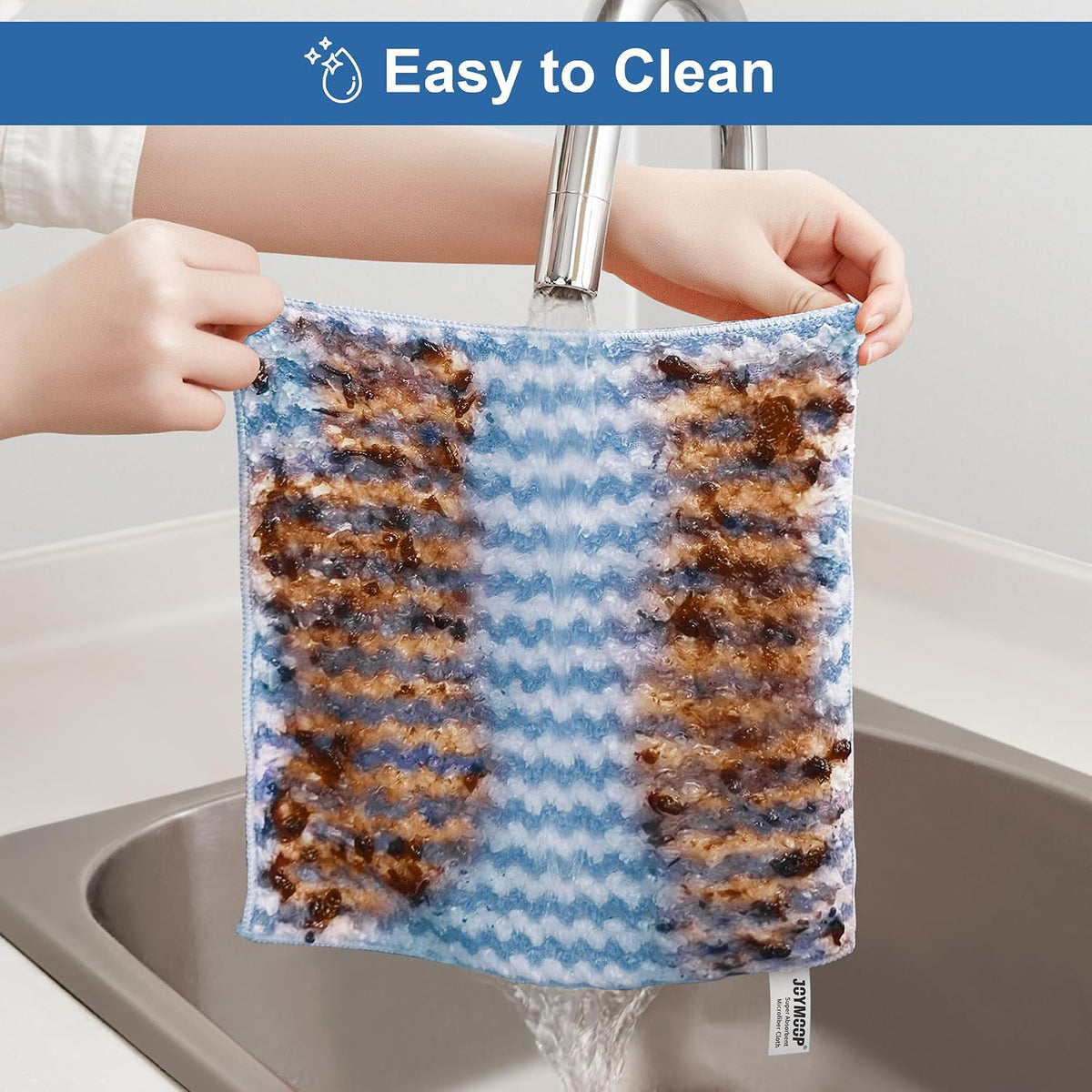18 Pack Microfiber Cleaning Cloth, Kitchen Towels for Dish Drying Washing, Absorbent Streak Free Lint Free Rags for Cleaning, Reusable and Washable Towels - 10" x 10"