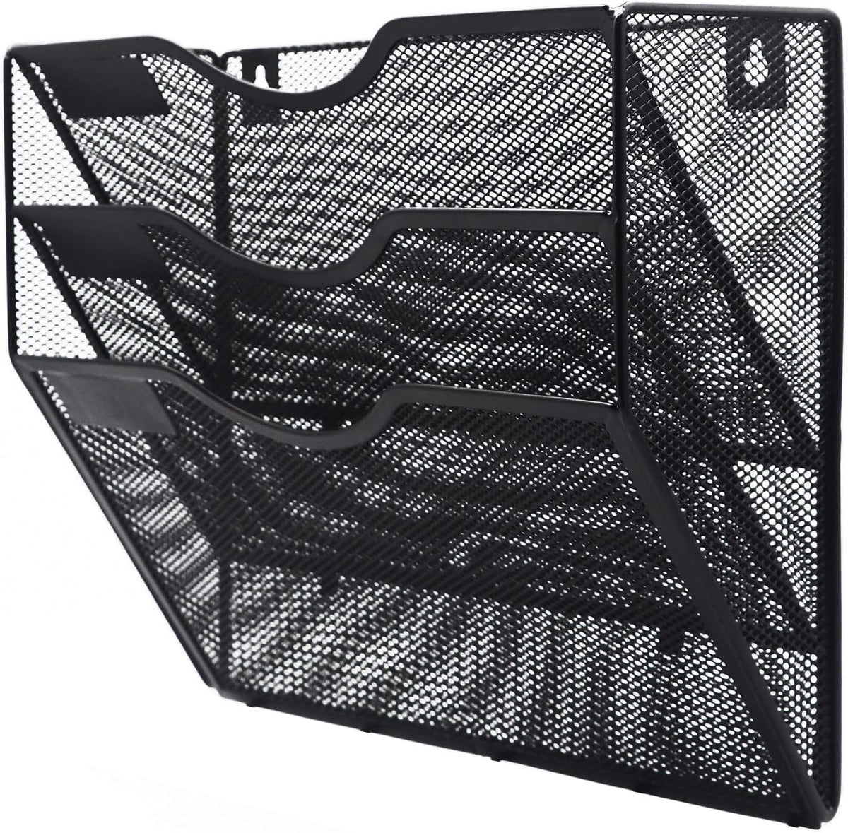 Kuntine.B Wall File Organizer Office Hanging Magazine Holder Wall File Organizer for Office Home (Black, 5 Tier)