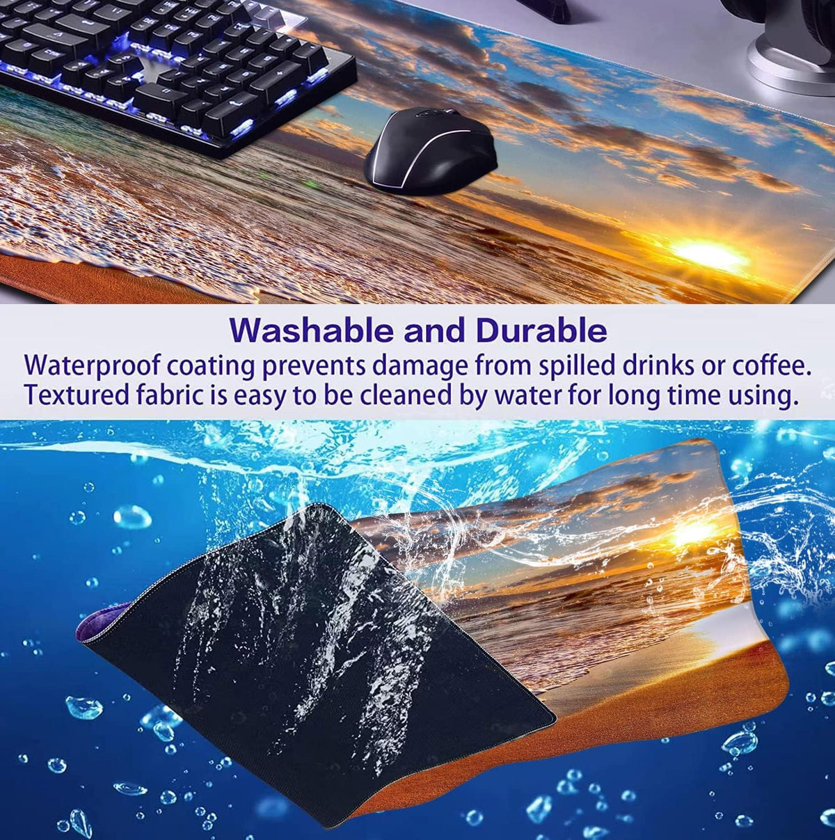 Retro American Flag XL Gaming Mouse Pad with Stitching Edge Laptop Desk Mat