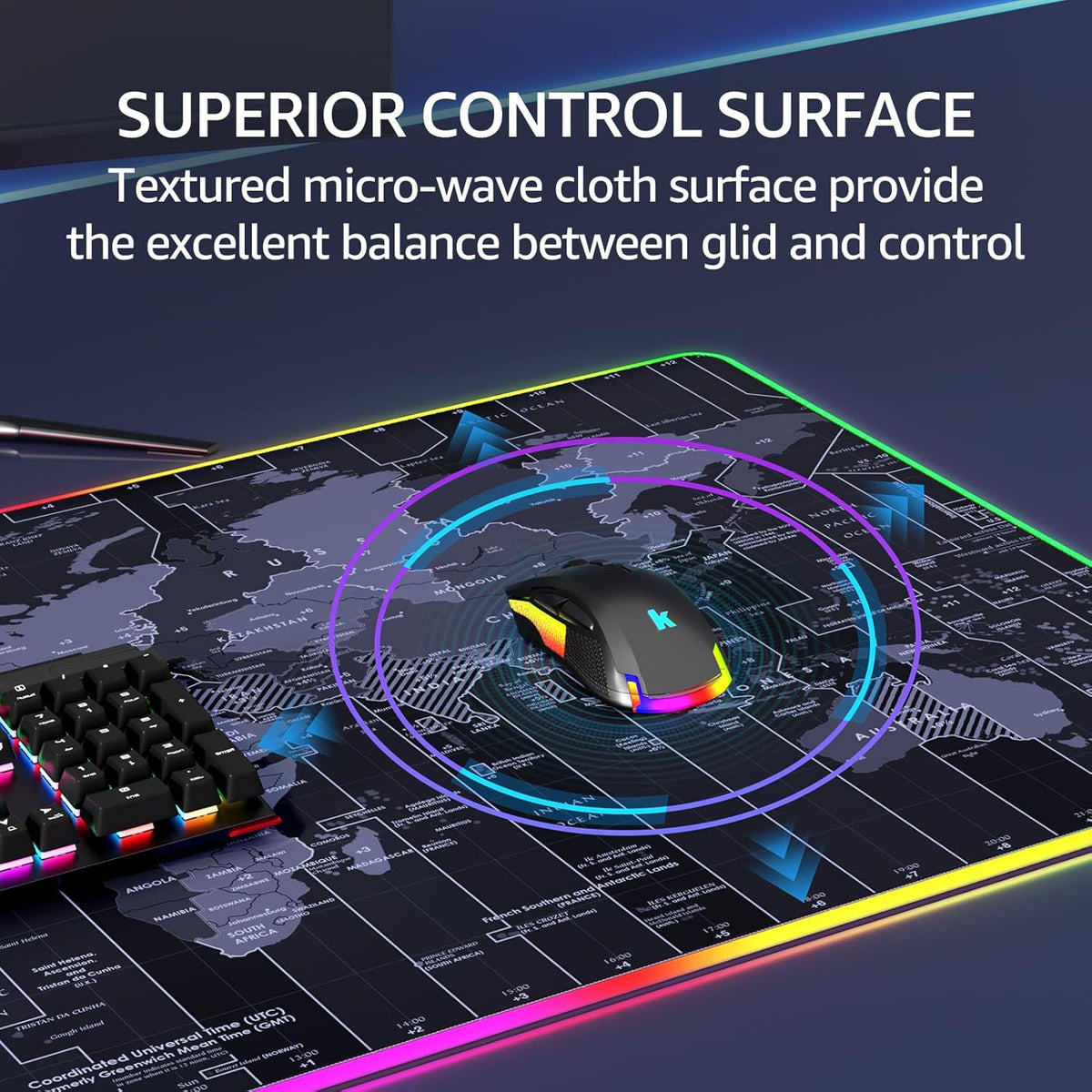 KTRIO Large Gaming Mouse Pad Desk Mat for Gamer, 31.5" x 11.8", Black, XL | Extended Size Design, Superior Micro-Weave Cloth, Non-Slip Rubber Base, Durable Stitched Edges, Water-Resistant Coating