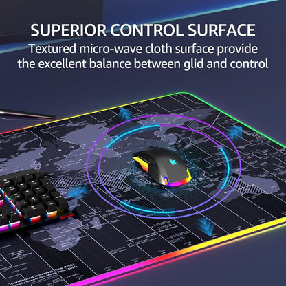 KTRIO Large Gaming Mouse Pad Desk Mat for Gamer, 31.5" x 11.8", Black, XL | Extended Size Design, Superior Micro-Weave Cloth, Non-Slip Rubber Base, Durable Stitched Edges, Water-Resistant Coating