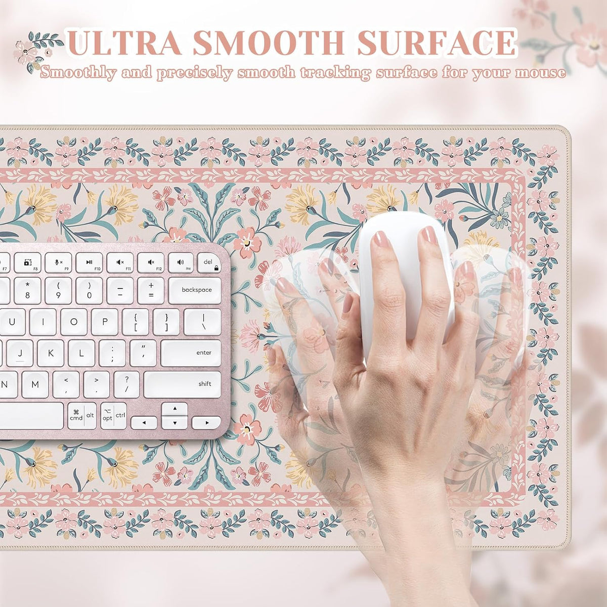 iCasso Desk Mat for Keyboard and Mouse, Large Mouse Pad, Desk Pad Mat, Anti-Slip Big Mousepad with Stitched Edges for Computer Desktop(Deep Green)