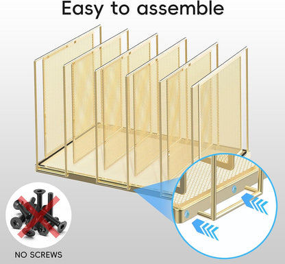 File Organizer for Desk, 5-Section Vertical File Sorter, Paper Holder Organizer Standing Metal File Folder for Office Home Classroom, Black