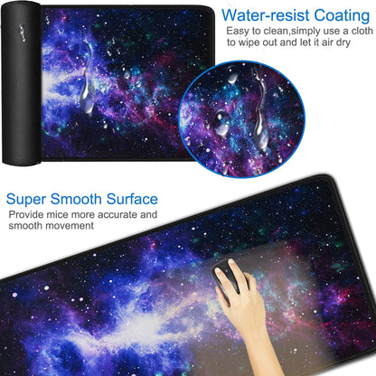 Large Gaming Mouse Pad, 31.5x15.7 inch Large Extended Computer Keyboard Mouse Mat, Water Resist Non-Slip Mousepad Rubber Base Long XXL Desk Mouse Pad for Work & Gaming, Office & Home, Black