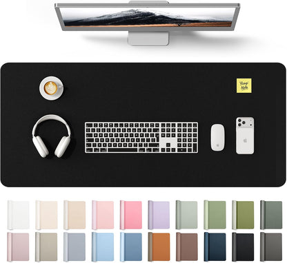 YSAGi Leather Desk Pad Protector, Large Mouse Pad, Non-Slip PU Leather Desk Blotter, Waterproof Writing Pad for Office and Home (31.5" x 15.8", Eggshell) - Colors B