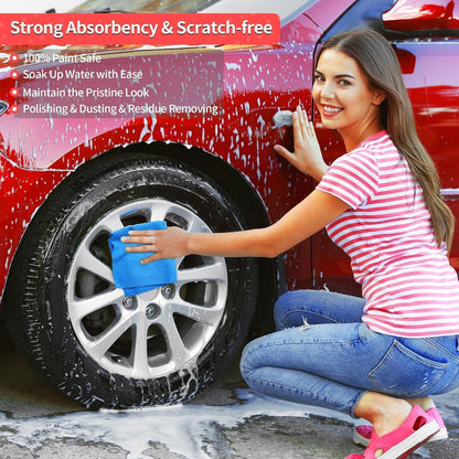 Microfiber Cleaning Cloth, Cleaning Rags Microfiber Towel Bulk Absorbent Lint-Free Wash Cloths, All-Purpose Shop Towels for Cars, Automotive, Garage, Home & Kitchen 11.5"*11.5"