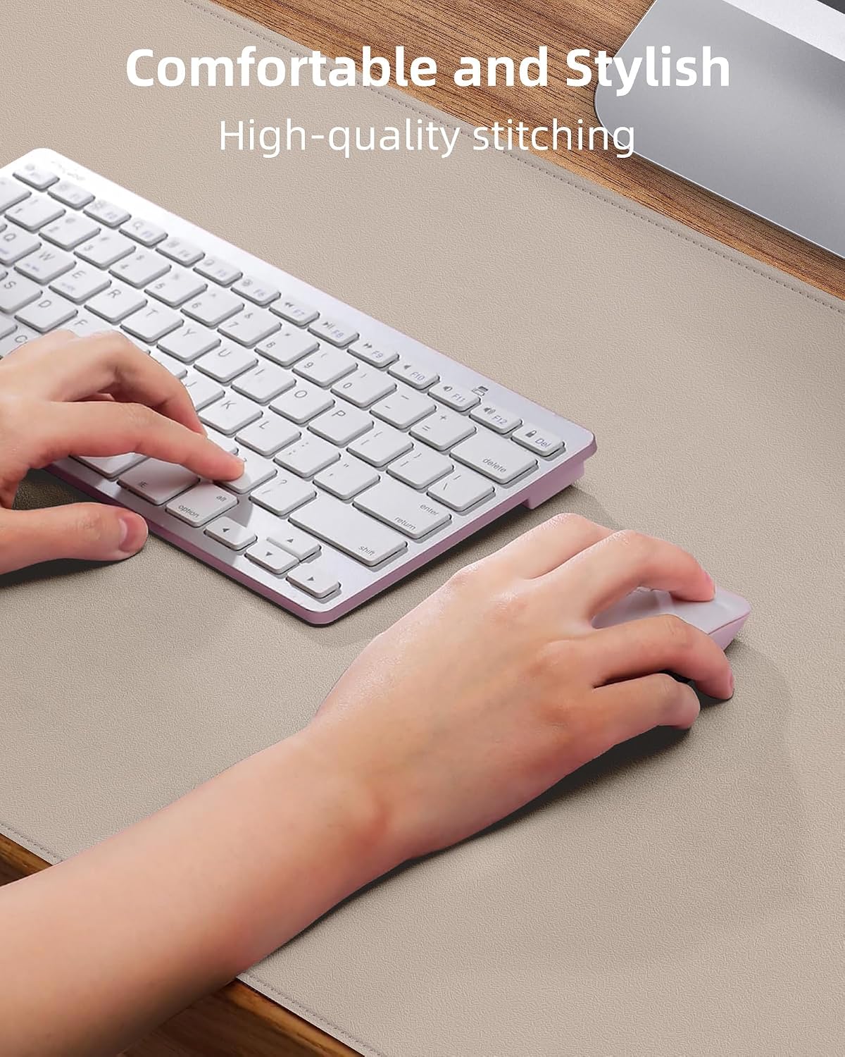 AFIING Large Desk Mat 55" x 24" - PU Leather Desk Pad Protector, Waterproof Non-Slip Extended Mouse Pad for Office Desk, Keyboard, Laptop and Home Workspace (Black)