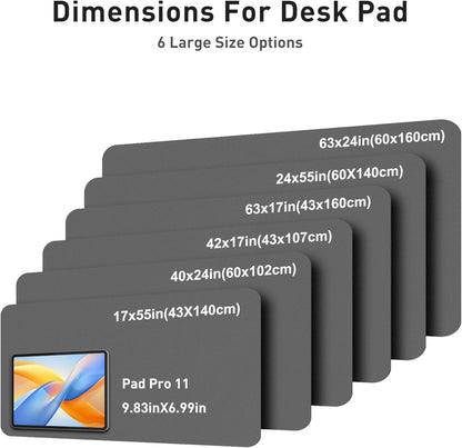 Aothia Leather Office Desk Pad Protector, Non-Slip PU Leather Desk Blotter, Waterproof Laptop Writing Mouse Pad for Office and Home, Black, 31.5" x 15.7" - Colors B