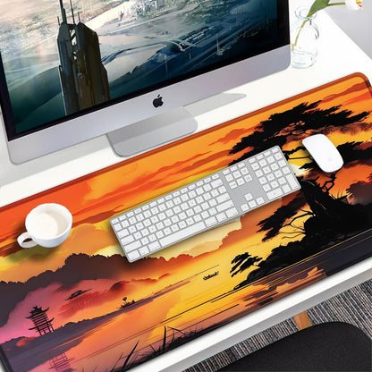 Large Gaming Mouse Pad, 31.5x15.7 inch Large Extended Computer Keyboard Mouse Mat, Water Resist Non-Slip Mousepad Rubber Base Long XXL Desk Mouse Pad for Work & Gaming, Office & Home, Black