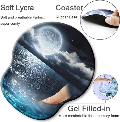 Ergonomic Mouse Pad with Wrist Rest Support,Gel Mouse Pads for Desk - Colors A