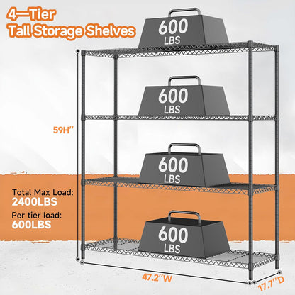 M MZG 450 lbs Steel Storage Shelving 3-Tier Utility Shelving Unit Steel Organizer Wire Rack for Home,Kitchen,Office (11.8" D x 17.7" W x 26.3" H) - Colors B