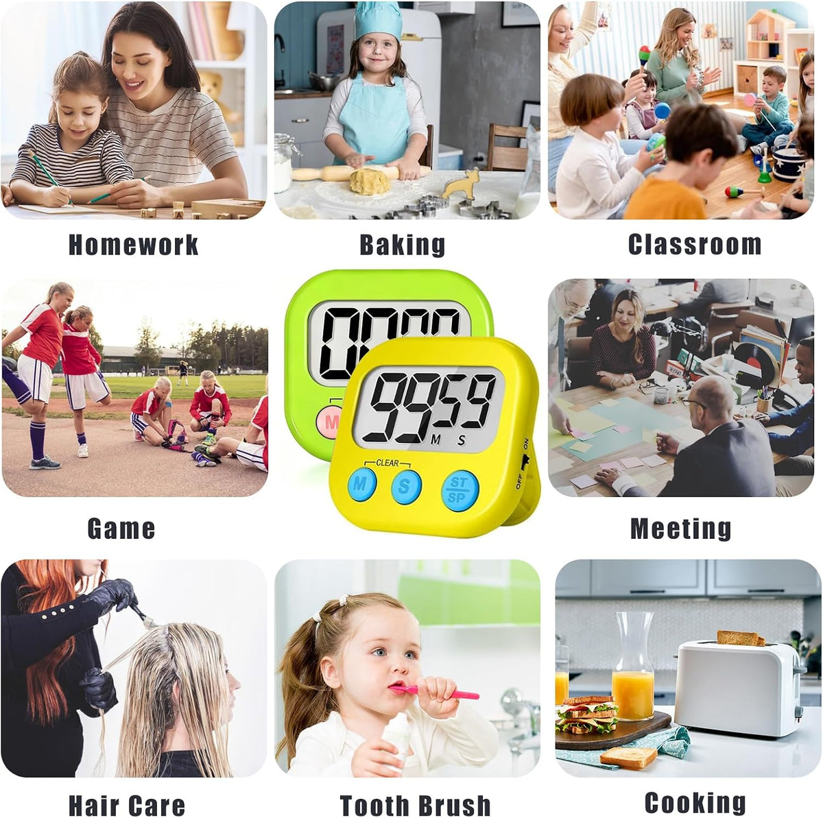 ZILLEEN Classroom Timer for Kids Teachers 2 Pack Digital Timers