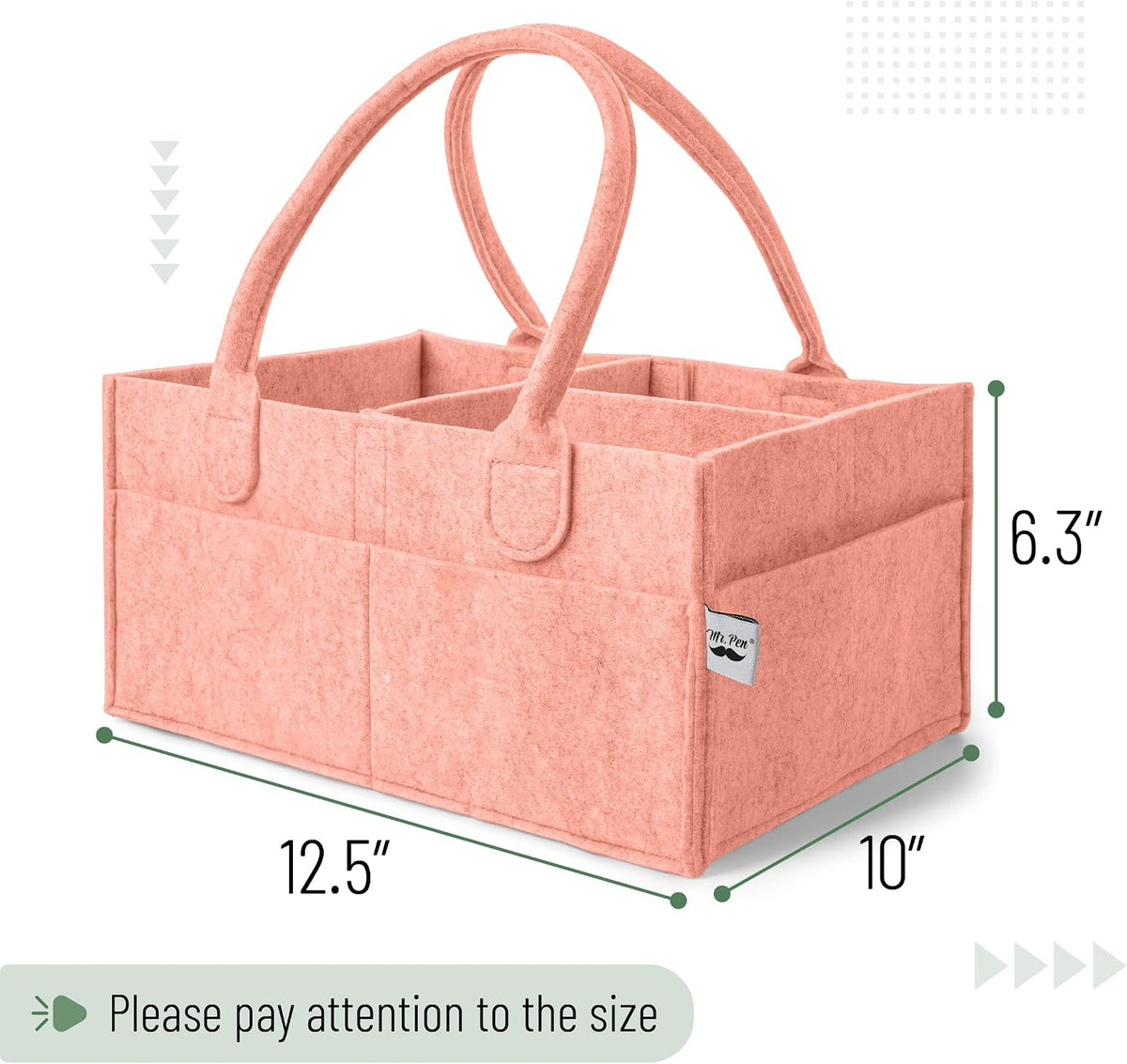 Baby Diaper Caddy Organizer, Gray, Medium