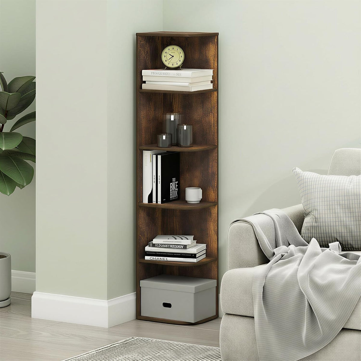 Furinno PASIR Book Shelf, 2-Tier Modern Bookshelf, Open Shelves Bookcase 9 x 12 x 21, Easy Assembly, for Living Room, Bedroom, Home Office, White