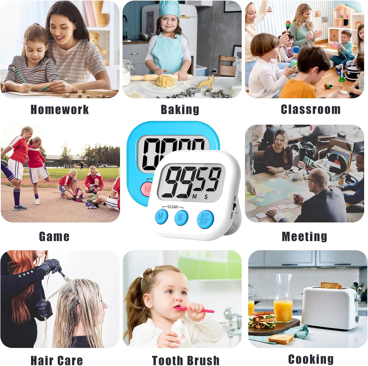 ZILLEEN Classroom Timer for Kids Teachers 2 Pack Digital Timers