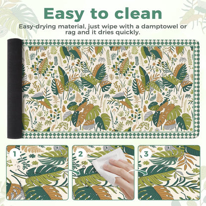 Desk Mat,Mouse Pad for Office Desk,35.4x15.7in,Pink Flowers