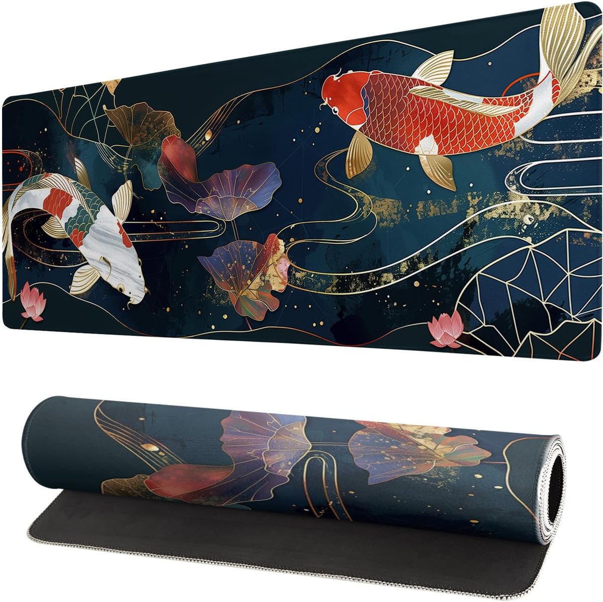 Japanese Mouse Pad, Large Japanese Desk Mat, XL Anime Gaming Keyboard Mat, Non-Slip Rubber Base, Big Extended Desk Protector for Home Office, 31.5”x11.8”