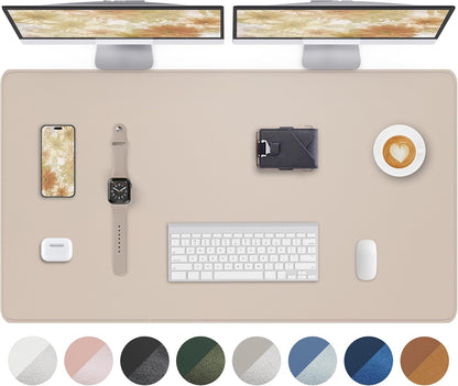 AFIING Large Desk Mat 55" x 24" - PU Leather Desk Pad Protector, Waterproof Non-Slip Extended Mouse Pad for Office Desk, Keyboard, Laptop and Home Workspace (Black)