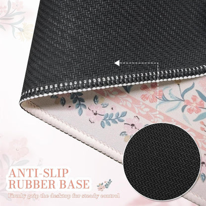 iCasso Desk Mat for Keyboard and Mouse, Large Mouse Pad, Desk Pad Mat, Anti-Slip Big Mousepad with Stitched Edges for Computer Desktop(Deep Green)