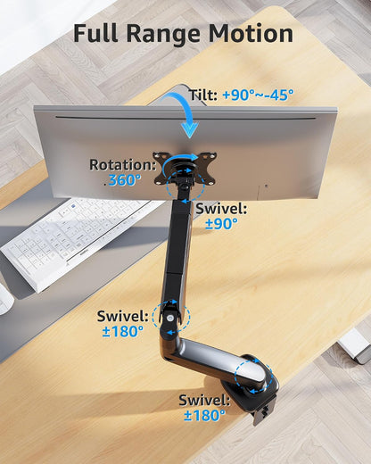 Dual Monitor Stand fits up to 32 inch, 4.4-19.8 lbs Computer Screens, Dual Monitor Desk Mount Height Adjustable, Monitor Arms for 2 Monitors, Home Office VESA Mounts, Freelift White