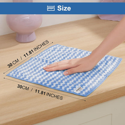 18 Pack Microfiber Cleaning Cloth, Kitchen Towels for Dish Drying Washing, Absorbent Streak Free Lint Free Rags for Cleaning, Reusable and Washable Towels - 10" x 10"