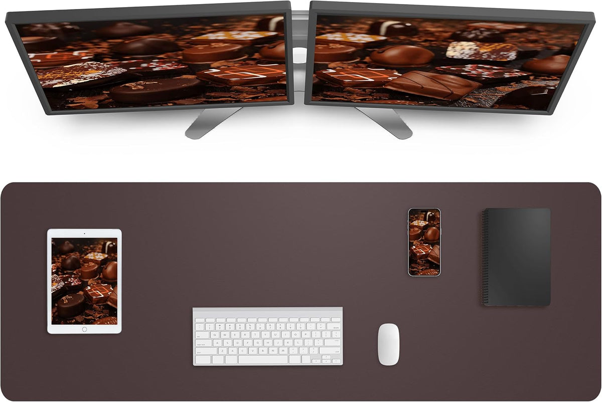 Large Desk pad mat,Mouse Pad,Office Desk Mat, Non-Slip PU Leather Desk Blotter,Large Desk pad,Waterproof Keyboard mat for Office/Home/Decor (Black,48" x 17")