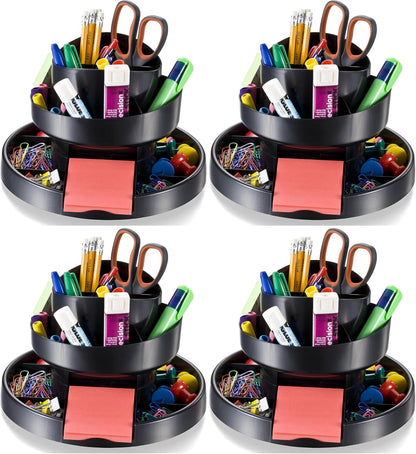 Recycled Rotary Organizer, 16 compartments, 10 1/4 x 6 3/4, Black