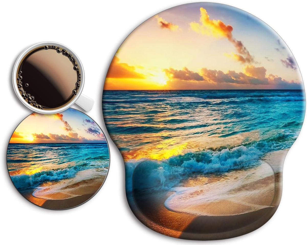 Ergonomic Mouse Pad with Wrist Rest Support,Gel Mouse Pads for Desk - Colors A