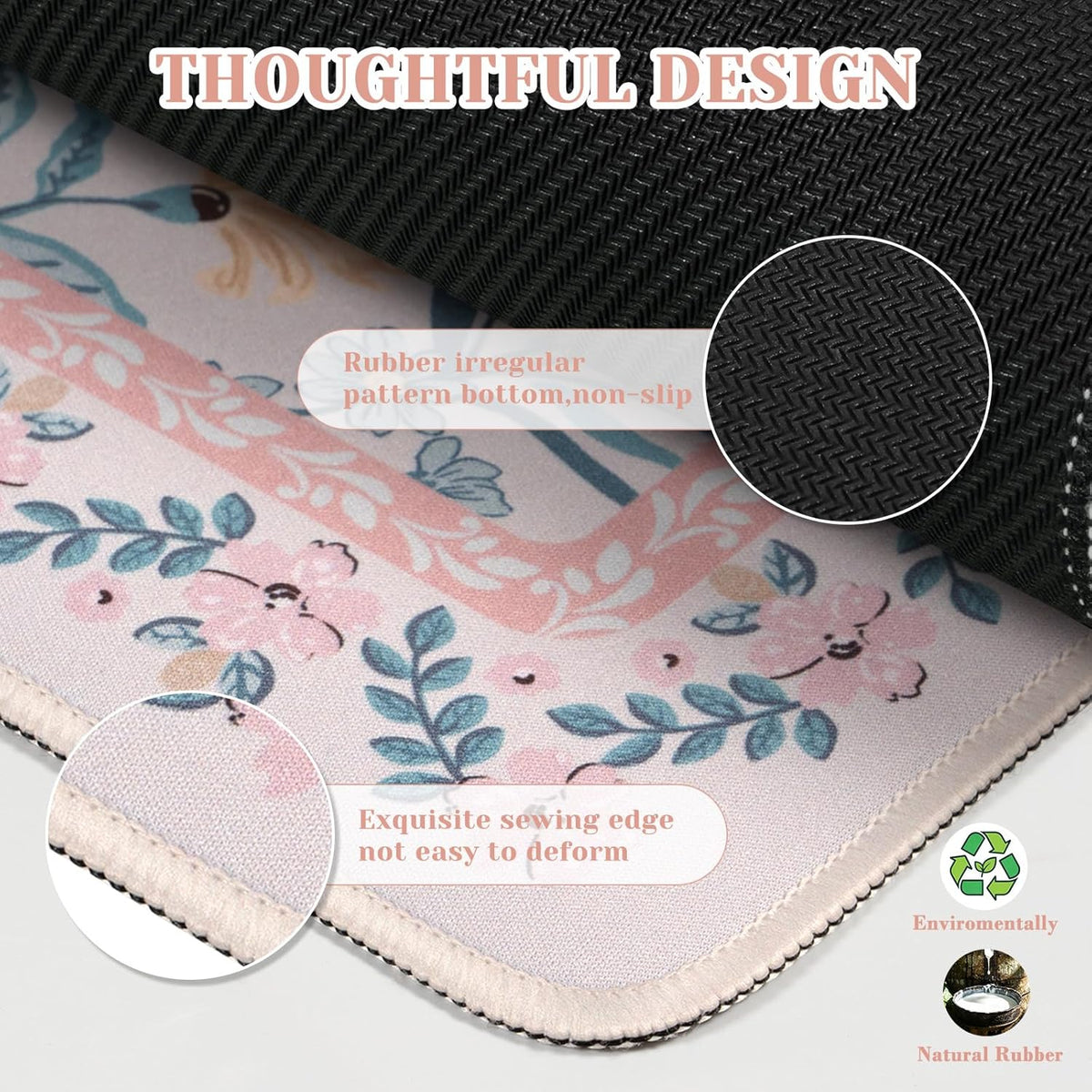 iCasso Desk Mat for Keyboard and Mouse, Large Mouse Pad, Desk Pad Mat, Anti-Slip Big Mousepad with Stitched Edges for Computer Desktop(Deep Green)
