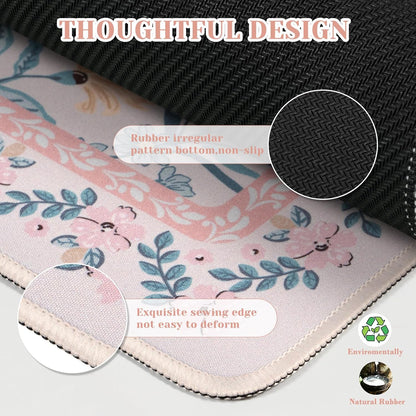 iCasso Desk Mat for Keyboard and Mouse, Large Mouse Pad, Desk Pad Mat, Anti-Slip Big Mousepad with Stitched Edges for Computer Desktop(Deep Green)