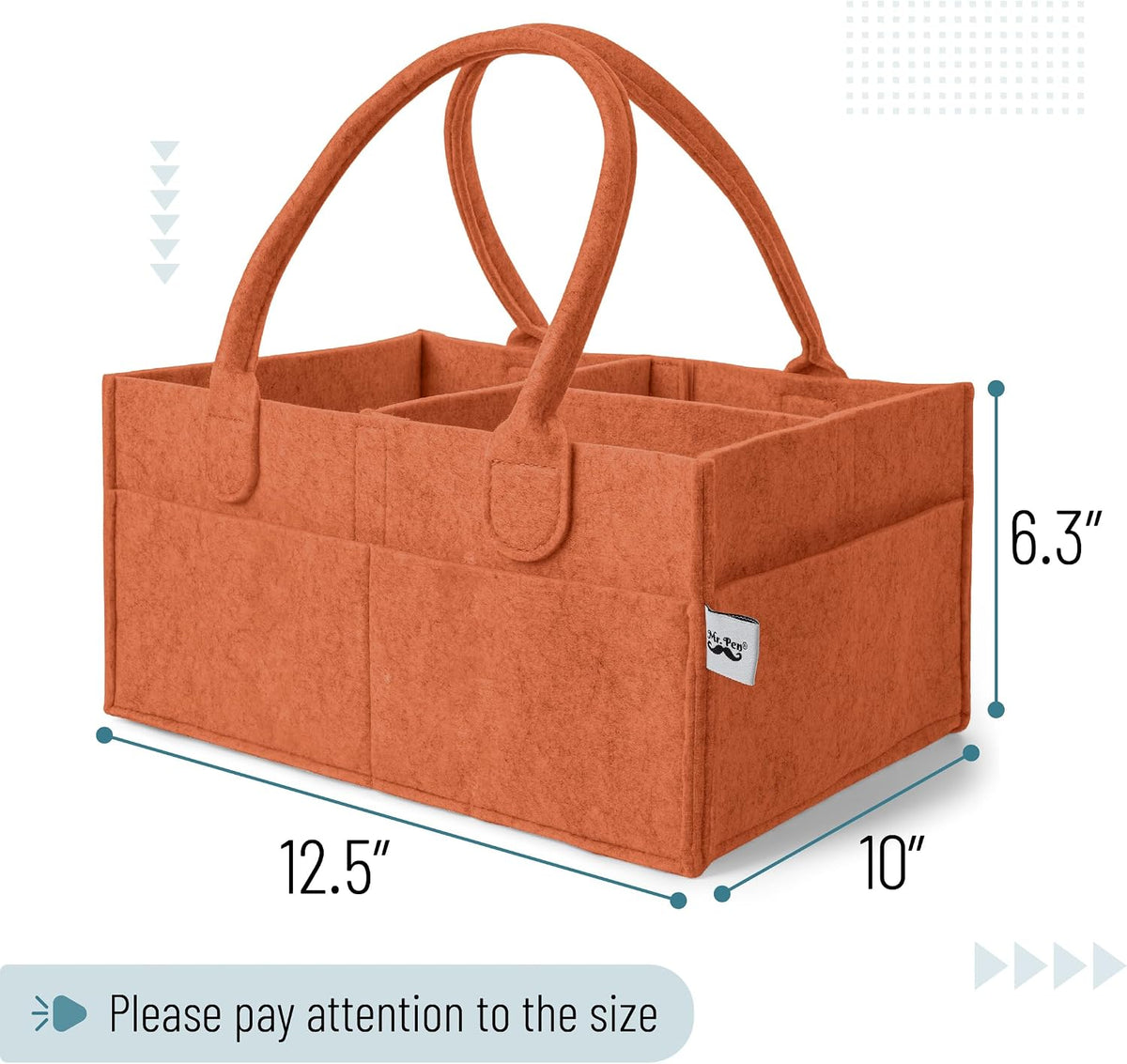 Baby Diaper Caddy Organizer, Gray, Medium