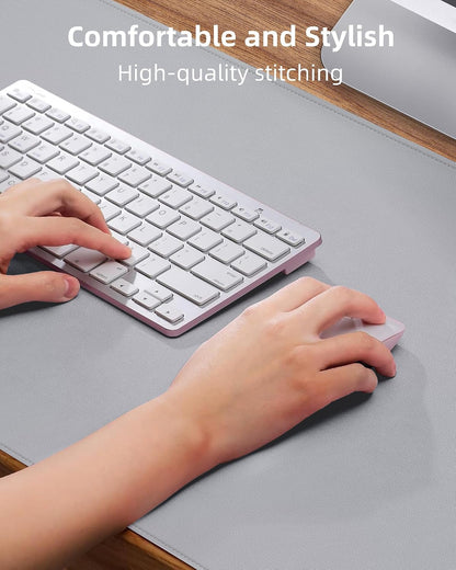 AFIING Large Desk Mat 55" x 24" - PU Leather Desk Pad Protector, Waterproof Non-Slip Extended Mouse Pad for Office Desk, Keyboard, Laptop and Home Workspace (Black)