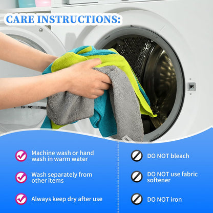 Shop Towels, Pack of 200, Grey Microfiber Cleaning Cloth Bulk, Microfiber Towels for Cars, All-Purpose Absorbent Cleaning Rags, Dust Cloth for Automotive, Mechanic, Garage, 11.5 x 11.5 inch