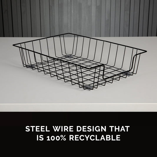Fellowes Workstation Legal Size Desk Tray Organizer, Wire, Black (65112)