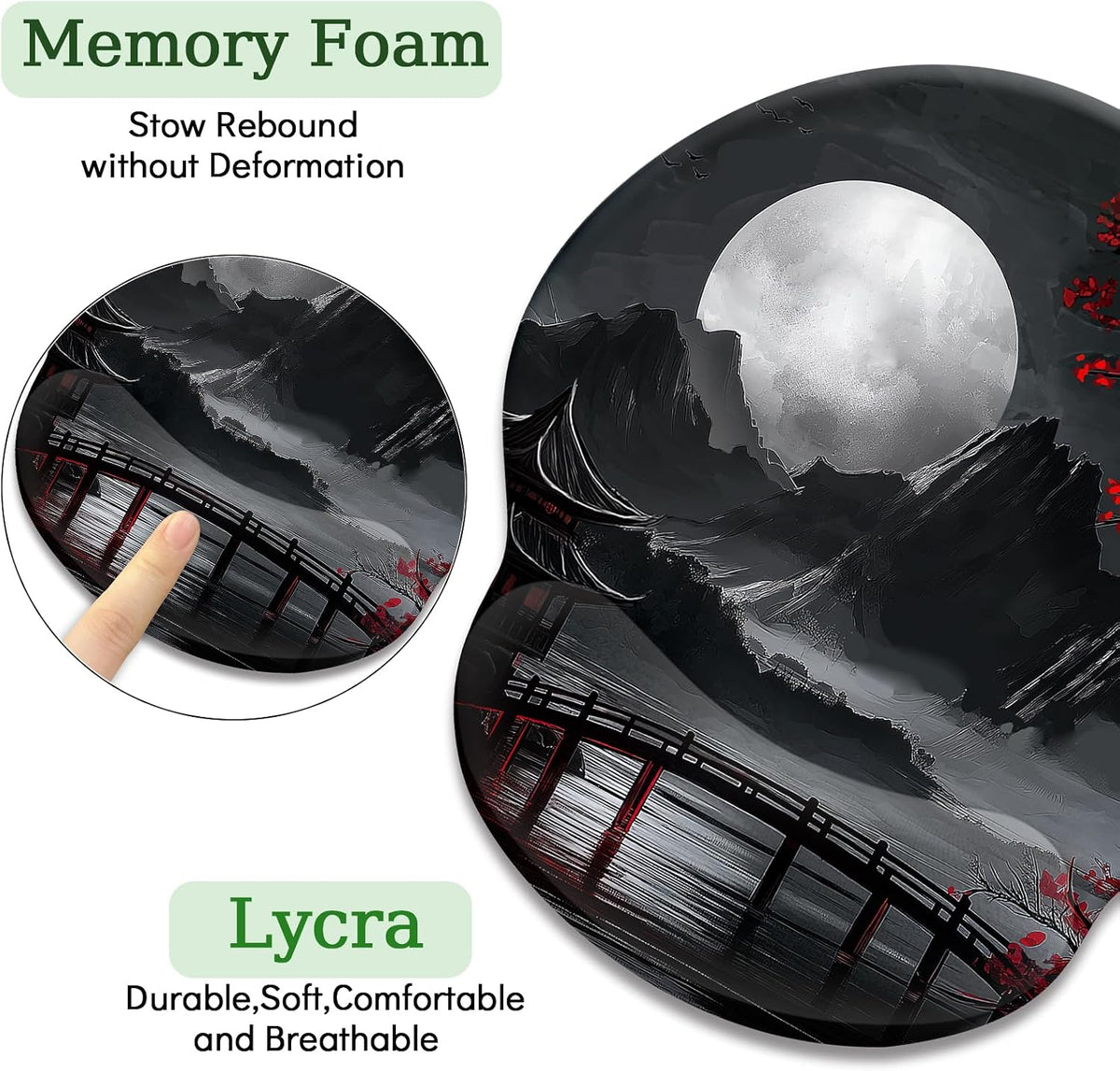 LIMKRIAN Cat Ergonomic Mouse Pad with Wrist Rest, Gaming Mouse Pad with Wrist Support, Funny Mouse Pads for Desk, Computer Mousepad with Non-Slip Pain Relief PU Base, Cute Office Desk Accessories - Colors B