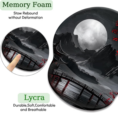 LIMKRIAN Cat Ergonomic Mouse Pad with Wrist Rest, Gaming Mouse Pad with Wrist Support, Funny Mouse Pads for Desk, Computer Mousepad with Non-Slip Pain Relief PU Base, Cute Office Desk Accessories - Colors B