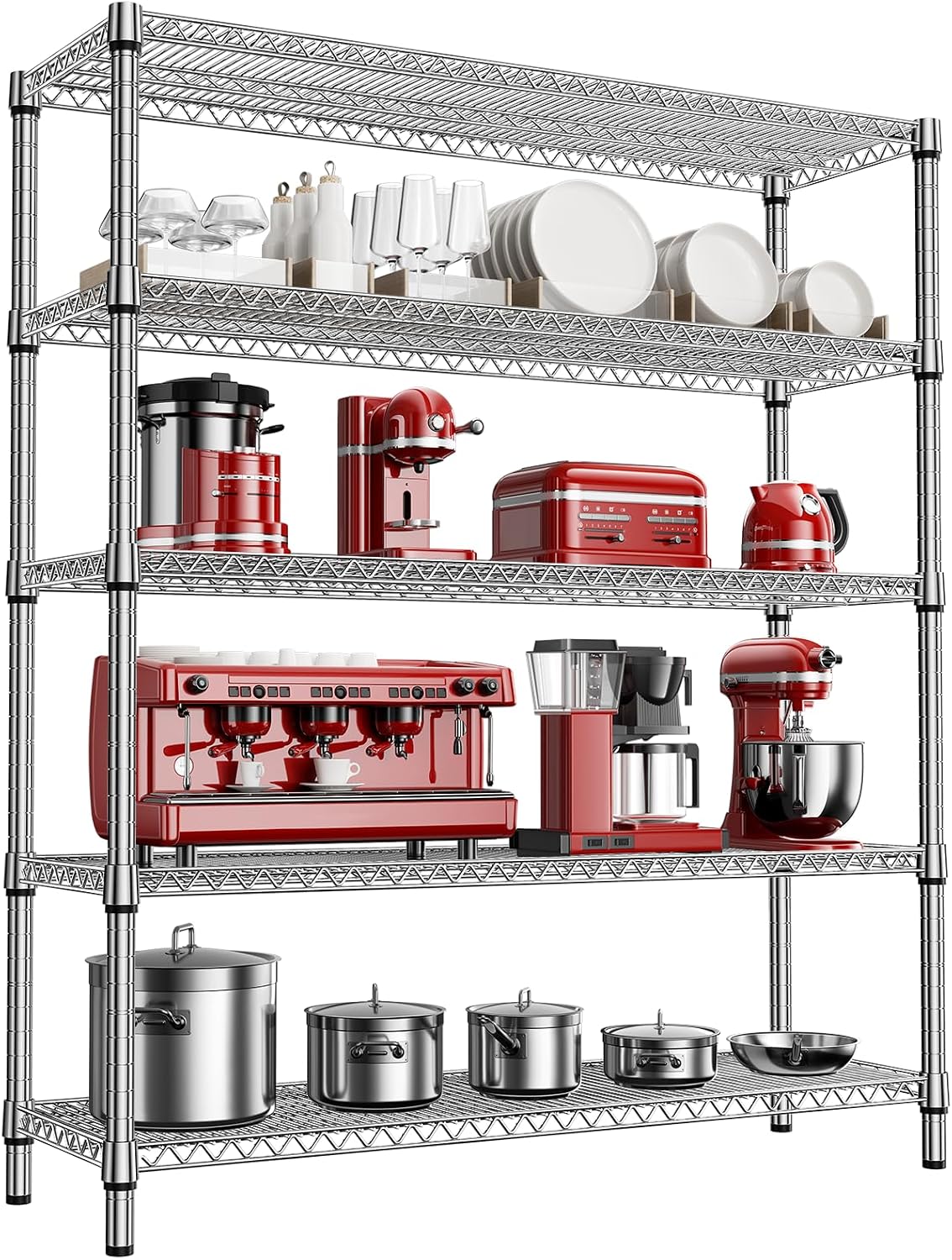 M MZG 450 lbs Steel Storage Shelving 3-Tier Utility Shelving Unit Steel Organizer Wire Rack for Home,Kitchen,Office (11.8" D x 17.7" W x 26.3" H) - Colors A