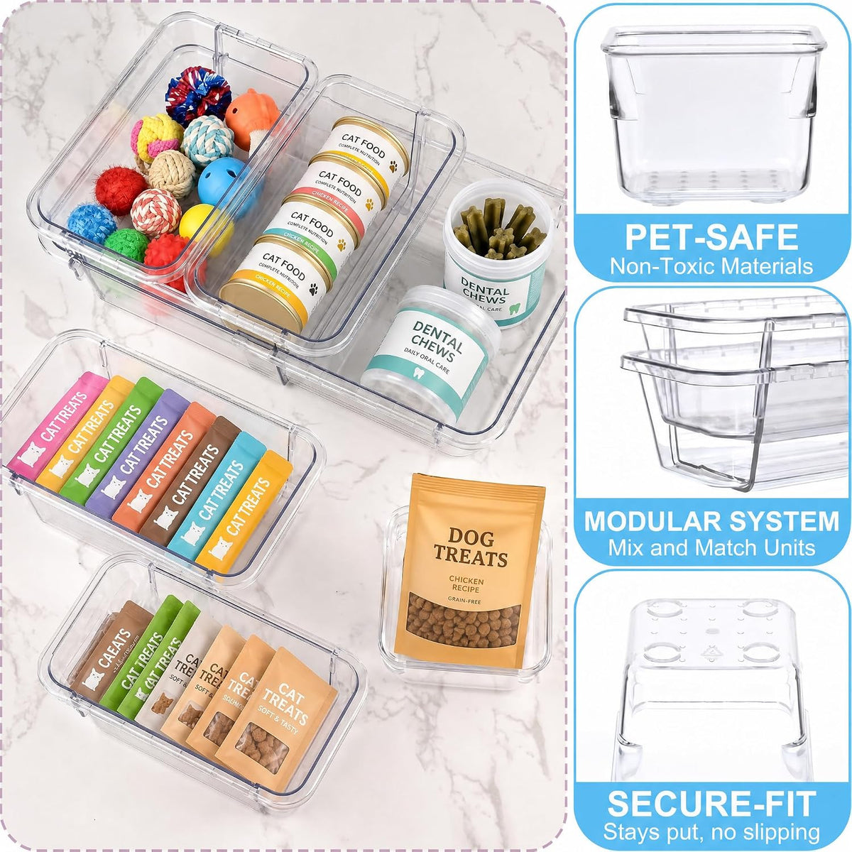 Expandable Clear Drawer Organizer, 3-Size Extendable Drawer Divider, Adjustable Plastic Storage Box, Arcrylic Storage Bins for Makeup Vanity Drawer Dresser DIY Desk Office Kitchen Utensils